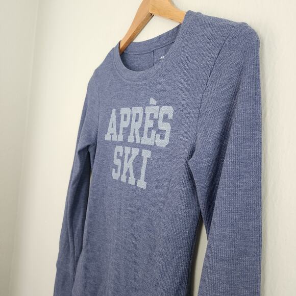 NEW American Eagle Printed Waffle Long Sleeve Stretch Top - Picture 5 of 12